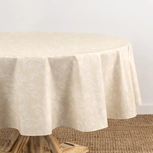 Miniatura 15 de Elrene Home Fashions Camile - Mantel de vinilo resistente al agua y a las manchas con reverso de franela, 70 x 70 pulgadas, redondo, azul