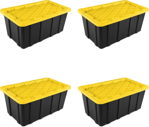 Miniatura 12 de Sterilite Contenedor Industrial de 17 Galones, Recipiente de Almacenamiento Apilable con Tapa de Cierre a Presión para Almacenamiento en Garaje