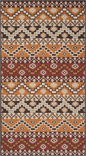 Miniatura 27 de SAFAVIEH Alfombra lavable para exteriores, colección Veranda – Alfombra de pasillo de 2.3 x 6 pies, color azul y crema, no desprende pelusa y fácil
