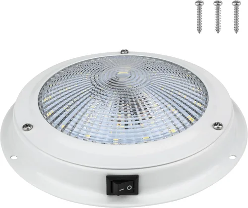 Miniatura 9 de RVZONE Luz de cúpula de barco marino de 12 V LED luces marinas interior con interruptor de palanca 7 "LED Iluminación de cabina de barco con montaje