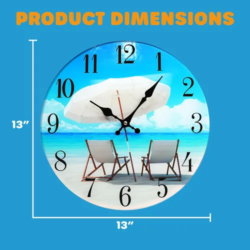 Miniatura 4 de 13" Reloj Dolphin Sunset de vidrio