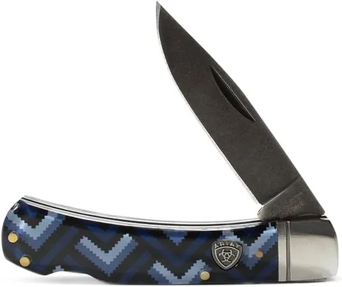 Miniatura 9 de ARIAT Aztec - Cuchillo de bolsillo plegable de hoja lisa, acrílico, multicolor, hoja de 3 pulgadas (grande)