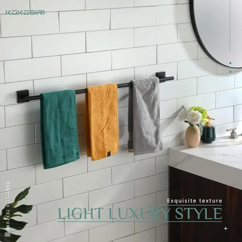 Miniatura 6 de KOKOSIRI Toalleros de 36 pulgadas, barras de toalla de baño, color negro mate, soporte para toallas de baño de 36 pulgadas para baño, cocina, pared