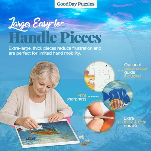 Miniatura 5 de Rompecabezas de piezas grandes, fácil y colorido, actividades de demencia y memoria para personas mayores, regalos para ancianos, 16 piezas