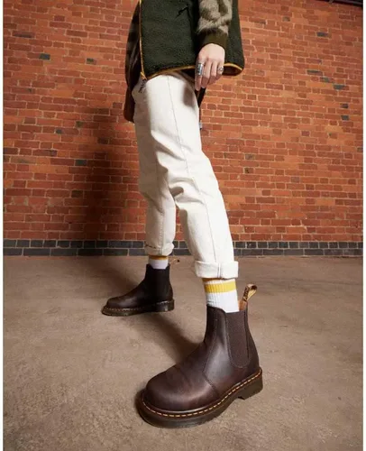 Miniatura 3 de Dr. Martens Botas Chelsea unisex, color marrón oscuro Crazy Horse, 9 US para hombre