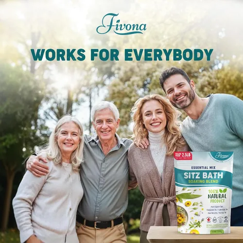 Miniatura 4 de Tratamiento de hemorroides 40 onzas, sales de baño Fivona Sitz, mezcla de remojo posparto sal de Epsom con todos los aceites naturales para cuidado