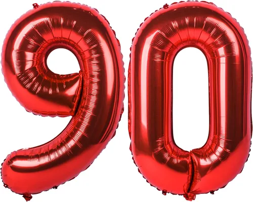 Miniatura 70 de Globo gigante de helio de 40 pulgadas, número 0 rojo, de poliéster, película de aluminio, 0-9, para niña y niño, autoinflable, dígito cero