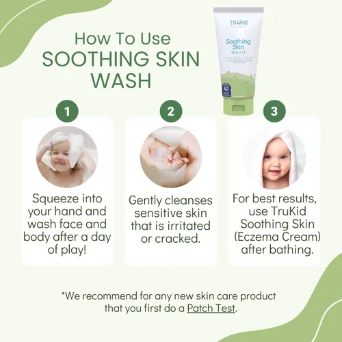 Miniatura 3 de TruKid Gel de baño para niños, sin perfume, cara y cuerpo y manos para pieles delicadas, aceptado por la NEA para eccema, probado por dermatólogos