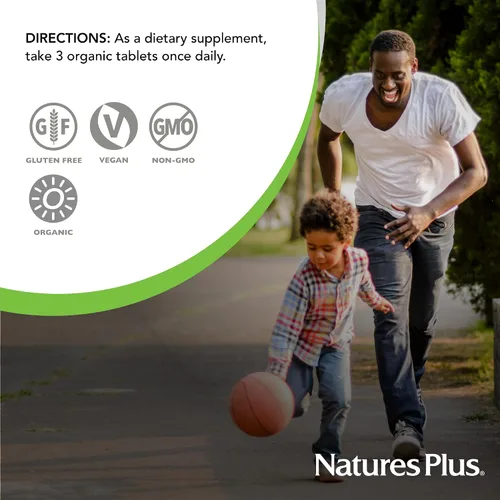 Miniatura 6 de Nature 's Plus – Fuente de la vida Jardín Orgánico de los hombres Multi, 90 Vegan tabletas