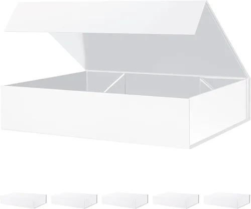 Miniatura 56 de BLK&WH Caja de regalo de 9 x 6.5 x 3.8 pulgadas, caja de regalo negra, caja de padrino, caja plegable con tapa de cierre magnético para embalaje