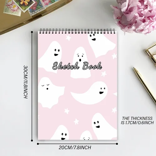 Miniatura 2 de Cabreche Cuaderno de bocetos encuadernado en espiral, 9 x 12 pulgadas, papel grueso de 3.53 oz/m², 50 hojas de 100 páginas, cuaderno de bocetos