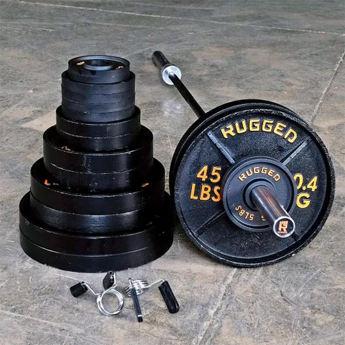Miniatura 2 de Rugged Strength & Fitness Power Rack (Y100P3) con accesorio Lat - Juego de pesas de 300 libras incluido, ideal para entrenamiento de fuerza