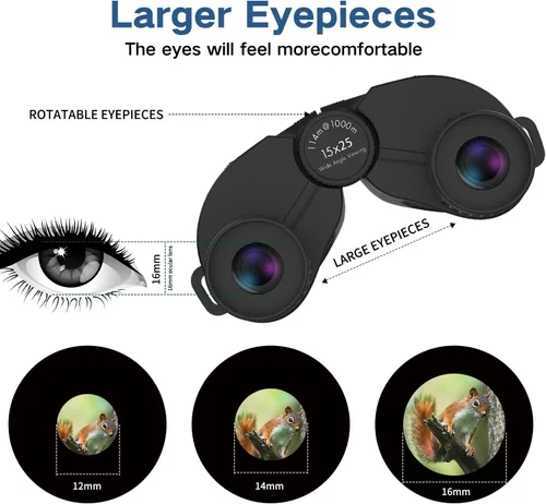 Miniatura 4 de Binoculares de alta potencia de 20 x 25 para adultos, compactos, HD, impermeables, duraderos y transparentes, lentes FMC de prisma BAK4, adecuados