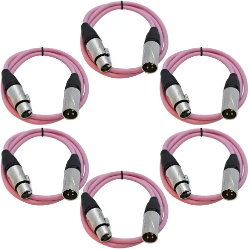 Miniatura 57 de Seismic Audio SAXLX-2Brown-Paquete de 6 cables de conexión XLR de 2 pies marrones - Cables de micrófono - Cables XLR macho a hembra - 2 pies