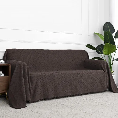Miniatura 4 de MYSKY HOME - Funda para sofá, fundas para sofás, funda para silla extragrande, funda para sofá geométrico de color chocolate, funda para sofá