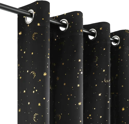 Miniatura 24 de MANGATA CASA - Cortinas opacas con estrellas para dormitorio - Juego de 2 cortinas de ventana para guardería con ojales – Cortinas opacas