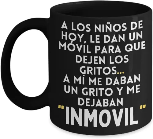 Regalo para padres "Recuerdos de mí infancia" Taza negra de 11 oz Dia de la madre, taza de café para hombre o mujer 110z