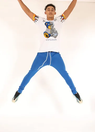 Miniatura 4 de Screenshot - Pantalones deportivos con cinta lateral estilo Hip Hop, ajuste ceñido, para hombre