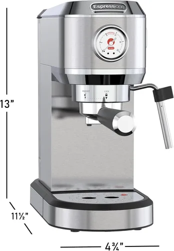 Miniatura 11 de Espressione Flex - Cafetera espresso 3 en 1, compatible con cápsulas de espresso E.S.E., cápsulas Nespresso® y café molido, bomba italiana de 20