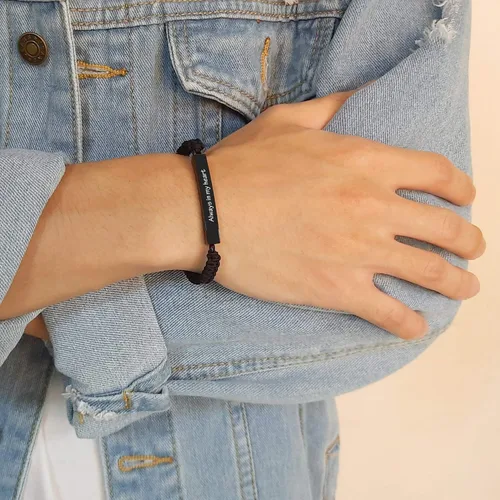 Miniatura 88 de Pulsera de urna personalizada para cenizas, recuerdos de joyería de cremación para mujeres y hombres, pulsera ajustable de cuerda tejida hecha a