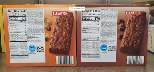 Miniatura 2 de Elevation Protein - Barras de comida de chocolate, mantequilla de maní y chocolate doble, 9.5 onzas, 9.52 oz (dos cajas)