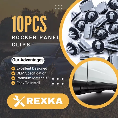 Miniatura 2 de Rexka 10 clips de moldeo de rueda basculante 19352782 68172491AA compatibles con GM Chevrolet GMC Cadillac Jeep Cherokee Compass Grand Cherokee