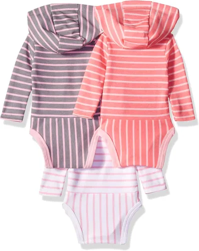 Miniatura 25 de Hanes Body de manga larga para bebé, sudadera con capucha para niños y niñas, paquete de 3