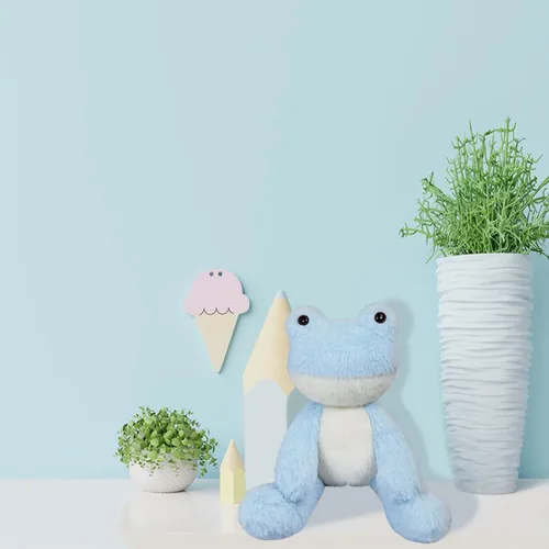 Miniatura 6 de Animal de peluche de rana azul claro, lindo juguete de rana peluda, suave juguete de peluche para niños y niñas, regalos para niños o novia, 8.5
