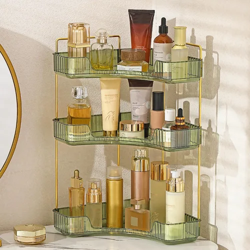 Miniatura 8 de Aveniee Organizador de Esquina para Encimera de Baño, Estante de Encimera de Baño Organizador de Maquillaje para Tocador, Bandeja de Perfume