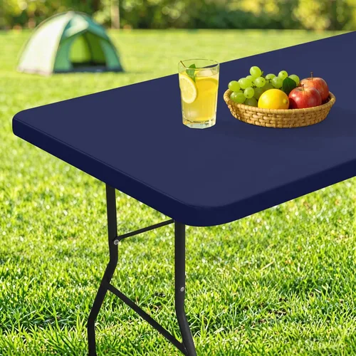 Miniatura 23 de homing Mantel cuadrado ajustable de poliéster impermeable, protector de mesa lavable para picnic, campamento, al aire libre (negro, 34 x 34 pulgadas)