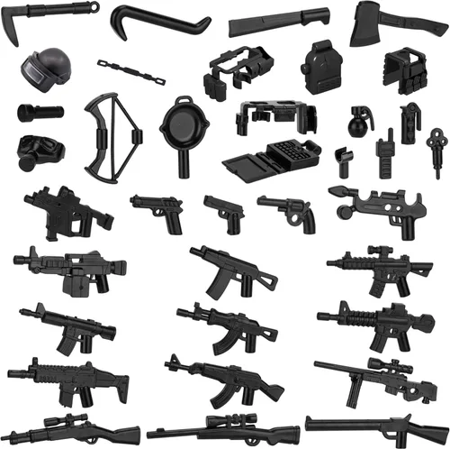38 Piezas Paquete de Armas Militares de la Segunda Guerra Mundial, Accesorios de Armas Estilo Soldado, Juegos de Armas del Ejército Juguetes