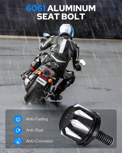 Miniatura 3 de Benlari Tornillos de asiento negros para montaje de guardabarros, compatible con Harley Davidson Touring Sportster Touring Road King Electra Street