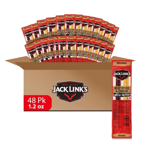 Jack Link's Original de res y queso Combo, Paquete de bocadillos clásico, hecho con 100% de res y auténtico queso de Wisconsin, 8g de proteína,