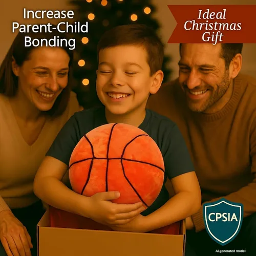 Miniatura 6 de Tplay - Almohada de felpa de baloncesto para niños: suave y resistente al desgarro, 1000+ juguete de peluche probado, regalos de juego en interiores