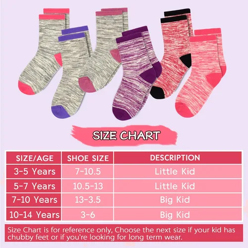 Miniatura 25 de Calcetines para niños, 12 pares de calcetines deportivos para niños pequeños y niñas (1 a 14 años), juego de calcetines atléticos de media