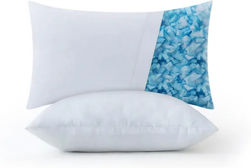 Miniatura 7 de MIULEE Paquete de 2 rellenos de almohada de 12 x 20 pulgadas, almohadas decorativas de espuma viscoelástica triturada de enfriamiento, ajustables