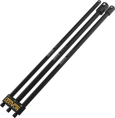 Miniatura 6 de LEXIVON Juego de adaptadores de enchufe de grado de impacto, broca de extensión de 6 pulgadas con soporte, 3 unidades de 1/4, 3/8 y 1/2 pulgadas