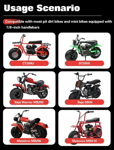 Miniatura 6 de Auto-Moto Puños de Acelerador del Manillar + Cable del Acelerador + Abrazadera de Carcasa del Acelerador para 50cc 79cc 125cc 250cc Moto de Cross