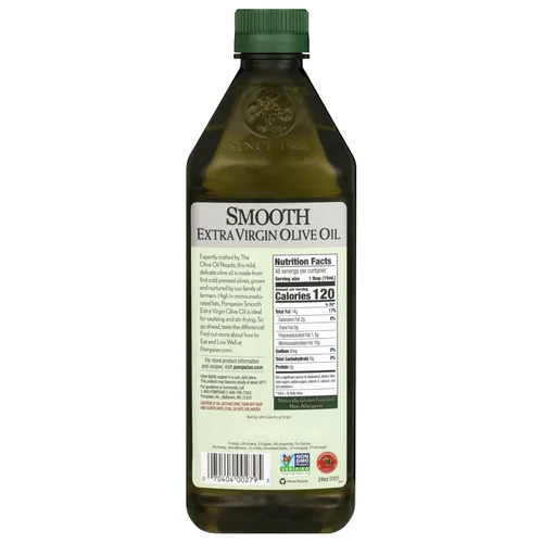 Miniatura 3 de Pompeian Aceite de oliva virgen extra suave, primero prensado en frío, sabor suave y delicado, perfecto para saltear y freír, naturalmente libre