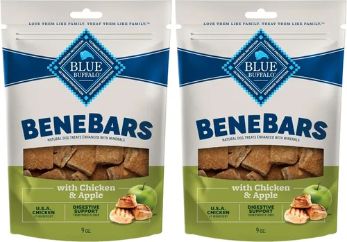 Miniatura 11 de Blue Buffalo BeneBars - Golosinas de apoyo digestivo para perros con fibra prebiótica, hechas con ingredientes naturales, pollo y manzana de EE.