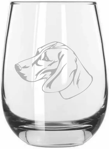 Miniatura 97 de Sakhalin Husky Dog - Copa de vino grabada personalizada de 15.25 onzas sin tallo