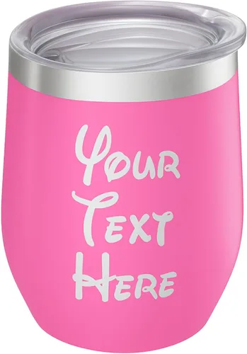 Miniatura 14 de Vaso de vino personalizado con tapa – Personalizado en tallado en acero inoxidable aislante color turquesa para bebidas frías y calientes – Taza