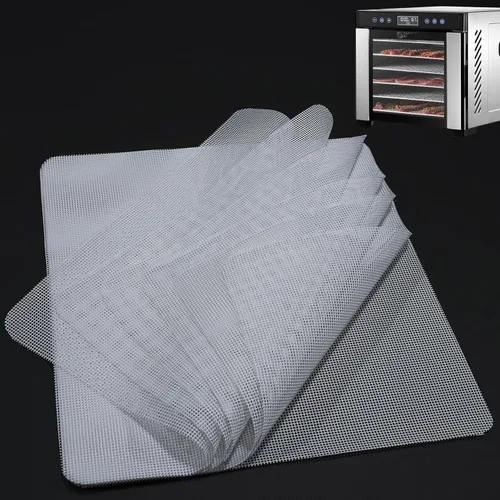 Miniatura 10 de Forros de bandeja deshidratadora de silicona compatibles con deshidratador de alimentos Cosori C267-FD, paquete de 6 hojas deshidratadoras de malla