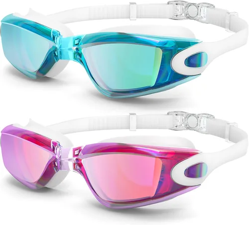 Miniatura 11 de Gafas de natación Braylin, paquete de 2 gafas de natación, antivaho, sin fugas para adultos, hombres, mujeres y jóvenes Paquete de 05.2 púrpura