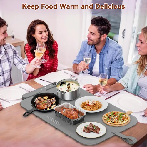 Miniatura 6 de Newise Alfombrilla de calentamiento de grafeno mejorada para alimentos, calefacción de superficie completa, bandeja de calentamiento eléctrica Gris