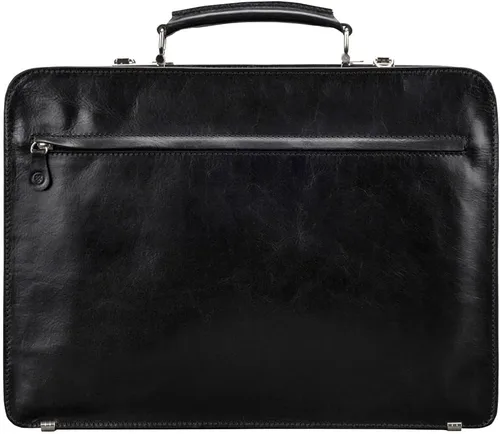 Miniatura 4 de Maxwell Scott - Mens Luxury Italian Leather Large Square Briefcase - Zip Closure - Handmade in Italy - The Alanzo