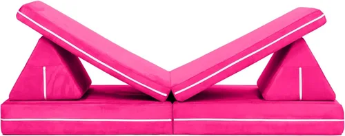 Miniatura 14 de Jaxx Playscape - Imaginativo juego de muebles modulares/sofá - Patrones divertidos para niños (arco iris/rosa)