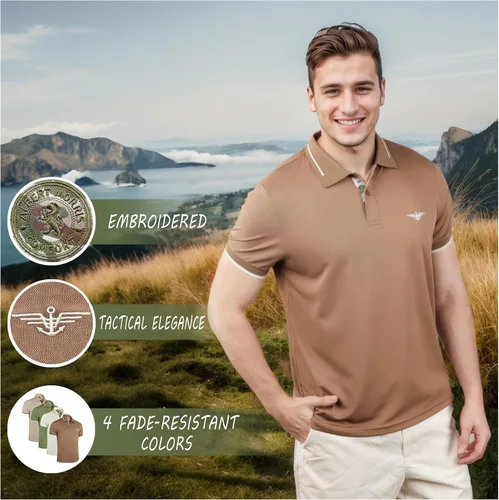 Miniatura 8 de Albert Morris Paquete de 4 camisas polo de manga corta a rayas para hombre