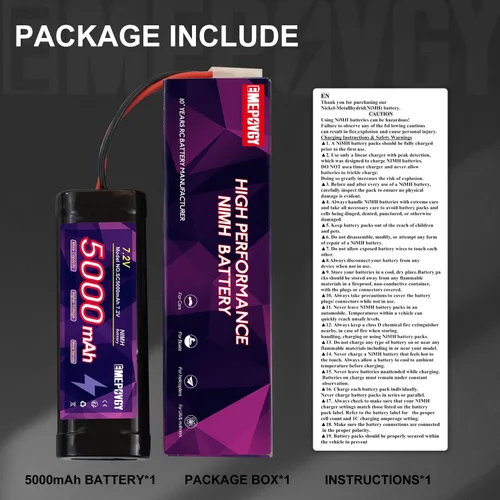 Miniatura 6 de 7.2V RC NiMH Batería 5000mAh Capacidad Recargable 6-Cell Flat Battery Pack (TMY Plug)