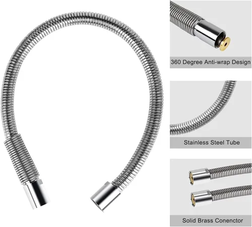 Miniatura 5 de Manguera de grifo de preenjuague de 30 pulgadas, manguera rociadora comercial de acero inoxidable para grifo de fregadero de cocina comercial, kit